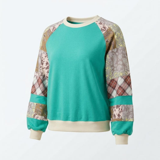 Alo Moda - Vinav | Patchwork-Sleeve Relaxed-Fit Pullover Women